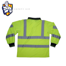 New product Long sleeve green reflective polo shirt  safety vest shirt